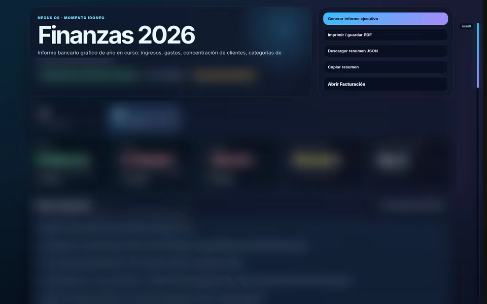 Captura del proyecto Momento Idóneo Finanzas