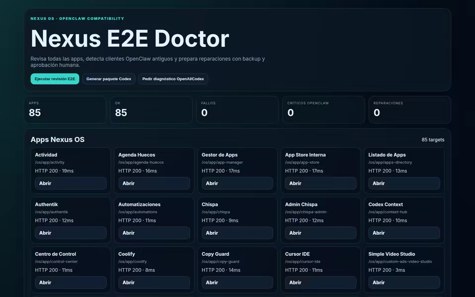 Captura del proyecto Nexus E2E Doctor