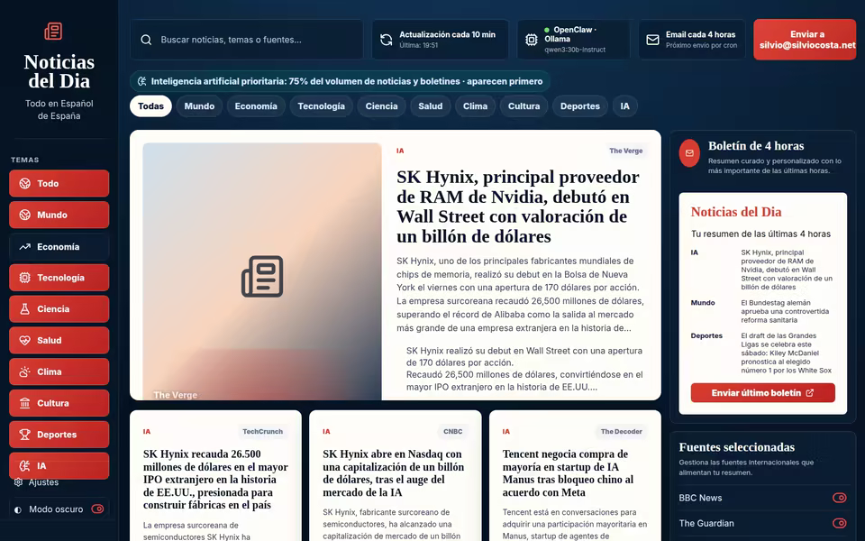 Captura del proyecto Noticias del Día